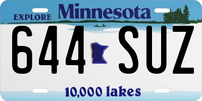MN license plate 644SUZ