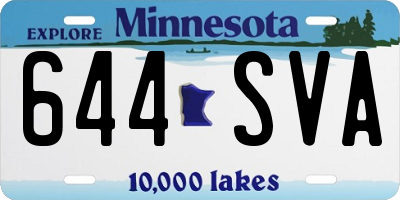 MN license plate 644SVA