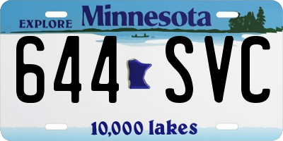 MN license plate 644SVC