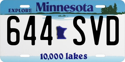 MN license plate 644SVD