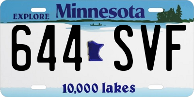 MN license plate 644SVF