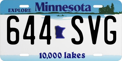 MN license plate 644SVG