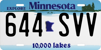 MN license plate 644SVV
