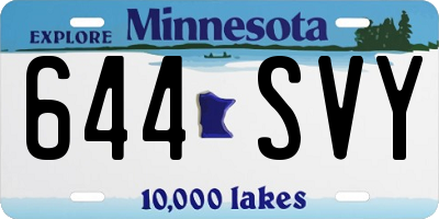 MN license plate 644SVY