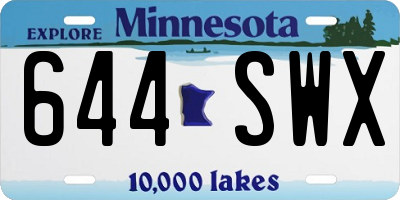 MN license plate 644SWX