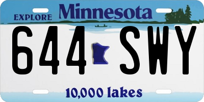 MN license plate 644SWY