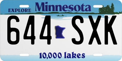 MN license plate 644SXK