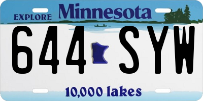 MN license plate 644SYW