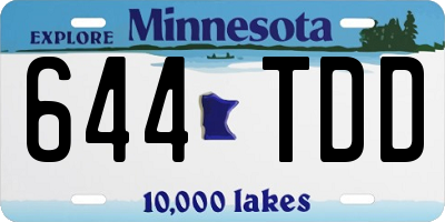 MN license plate 644TDD