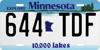 MN license plate 644TDF