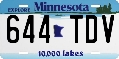MN license plate 644TDV