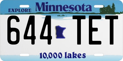 MN license plate 644TET