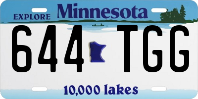 MN license plate 644TGG