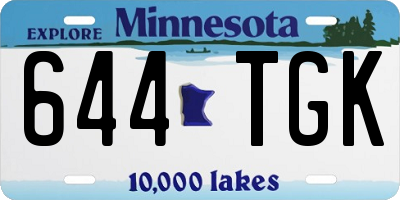 MN license plate 644TGK