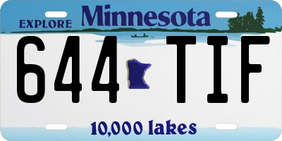 MN license plate 644TIF