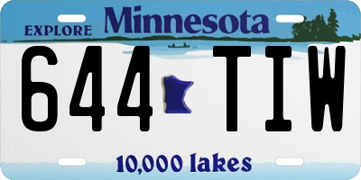MN license plate 644TIW