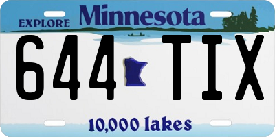 MN license plate 644TIX