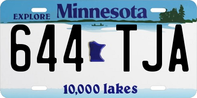 MN license plate 644TJA