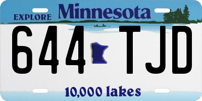 MN license plate 644TJD