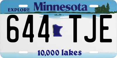 MN license plate 644TJE