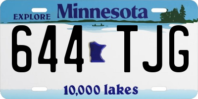 MN license plate 644TJG