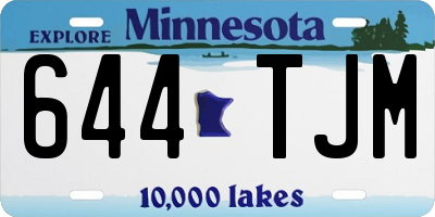MN license plate 644TJM