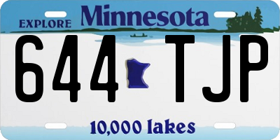 MN license plate 644TJP
