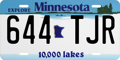 MN license plate 644TJR