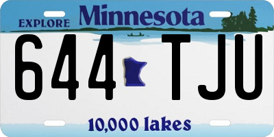 MN license plate 644TJU