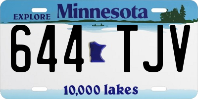 MN license plate 644TJV