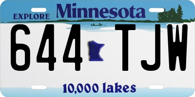 MN license plate 644TJW