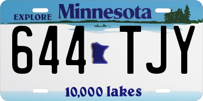 MN license plate 644TJY