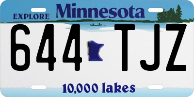 MN license plate 644TJZ