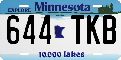 MN license plate 644TKB