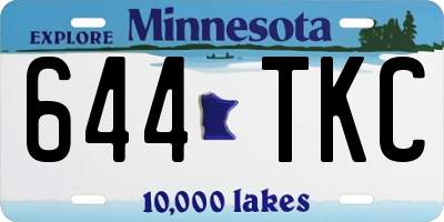 MN license plate 644TKC