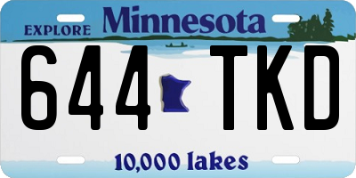 MN license plate 644TKD