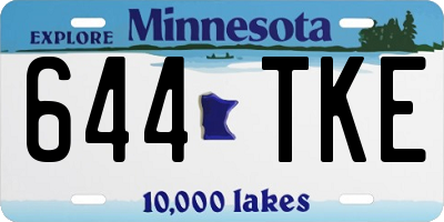 MN license plate 644TKE