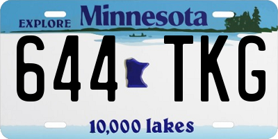 MN license plate 644TKG