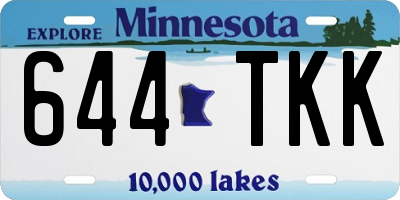 MN license plate 644TKK