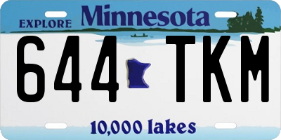 MN license plate 644TKM
