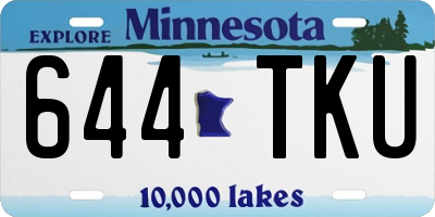 MN license plate 644TKU