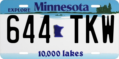 MN license plate 644TKW
