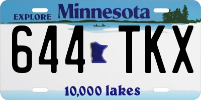 MN license plate 644TKX