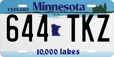 MN license plate 644TKZ