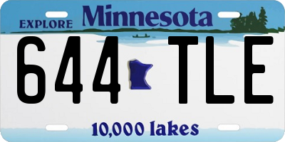 MN license plate 644TLE