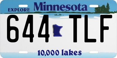 MN license plate 644TLF