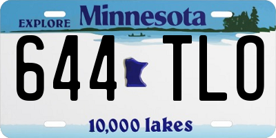 MN license plate 644TLO