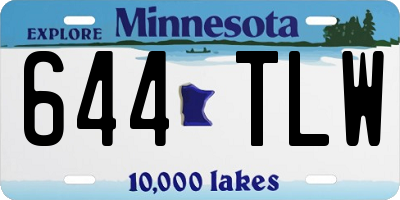 MN license plate 644TLW