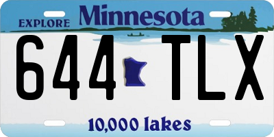 MN license plate 644TLX