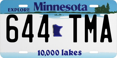MN license plate 644TMA